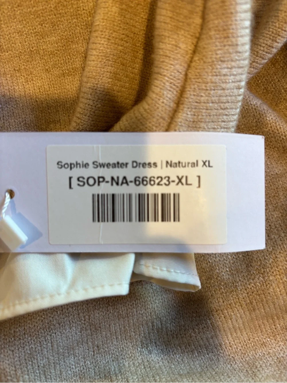 BALTIC BORN Sophie Sweater Dress Natural Tan Cream Tiered Maxi Ruffle Collar XL - Picture 8 of 8